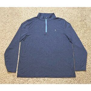 Criquet Men Blue Performance 1/4 Zip Long Sleeve Pullover Size XL EUC Brrr Golf